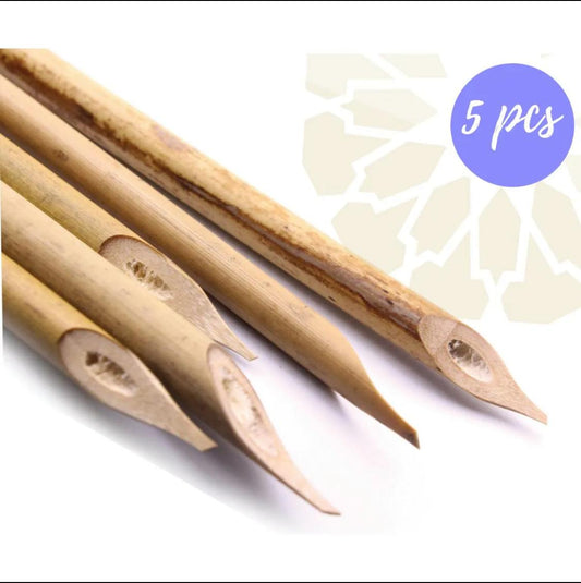 Calligraphy Pen Qalam Bamboo Wooden Reed Qalam Handmade for Calligraphy Arabic Urdu Farsi Khatati Qalam ( 5 Piece ) Ratings 53 Answered Questions