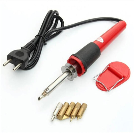 THREADSCART | High Quality Craft wood burning solder electric iron tool set with 5 nozzles