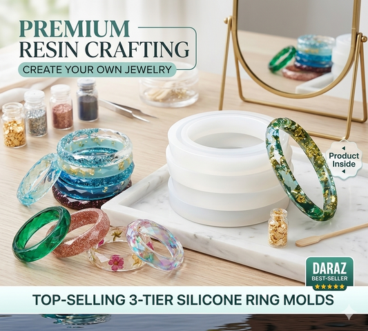 THREADSCART | Transparent Silicone Mold Resin Bracelet Resin Molds Making Tools with pattern