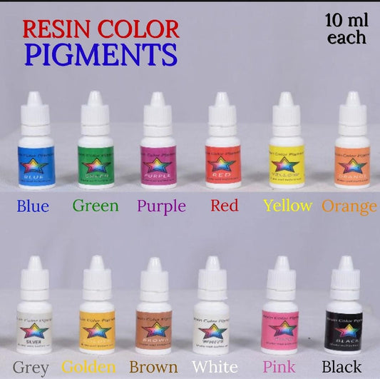 THREADSCART | Epoxy Resin Color Pigments Set – 12 Colors Liquid Dye for Resin Art, Jewelry Making, Craft & DIY Projects – Highly Concentrated Resin Pigment Kit (10ml Each)