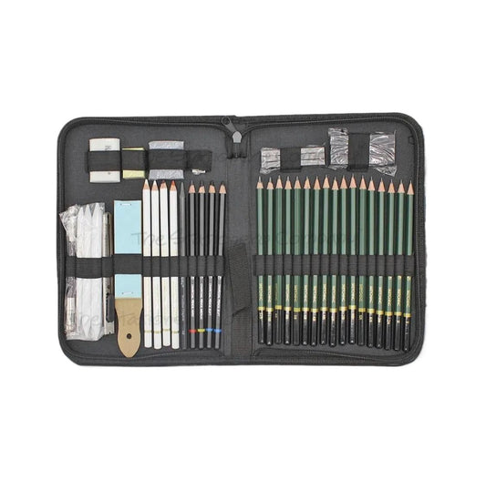THREADSCART | Keep Smiling 42 Pcs Professional Sketch Drawing Set with Sketch Book | Artist Sketching Kit | Pencil Drawing Kit for Beginners & Professionals