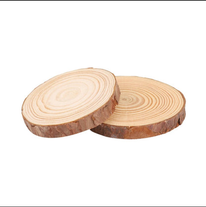 Wooden Slices Round Natural Wooden Log Slice Discs Logs For DIY Craft Wedding Decor ( 10 Inch )