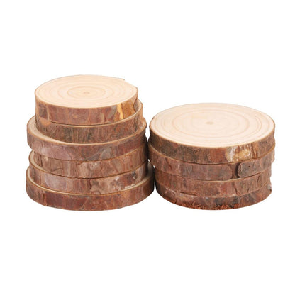 Wooden Slices Round Natural Wooden Log Slice Discs Logs For DIY Craft Wedding Decor ( 10 Inch )