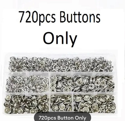 1pcs Metal Snaps Buttons 9.5mm with Fastener Pliers Tool Kit Five Buckle Set Sewing Free Buttons Set for Diy Crafts Home Sewing Accessories