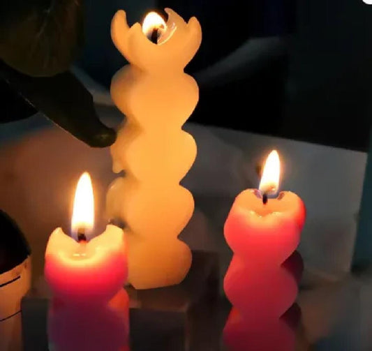 Heart Shape Candle Mold Silicone Molds Fondant 5 Steps Candle Soap Cake Baking Kitchen Accessories