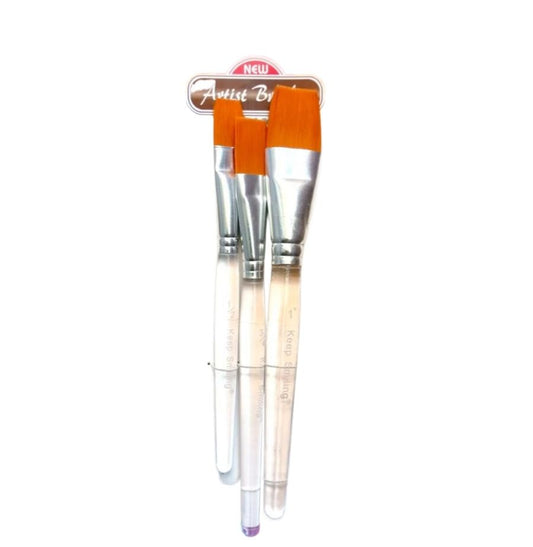 High Quality Paint Brushes 3 Pcs Set Transparent Handle