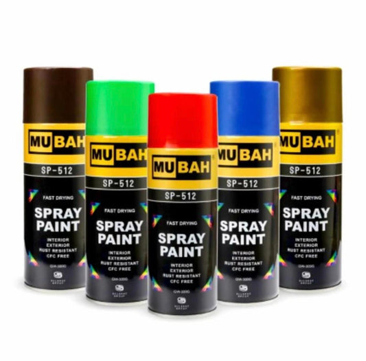 THREADSCART | High Quality Mubah spray paint best for metal fast drying perfect shine excellent result on wood furniture bike car and all items paint spray available in  silver white offwhite matt black chrome nikal golden.