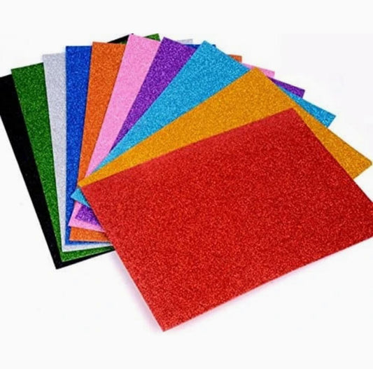 Glitter Fomic Sheet Sticker Best Quality Pack of 10 Pcs