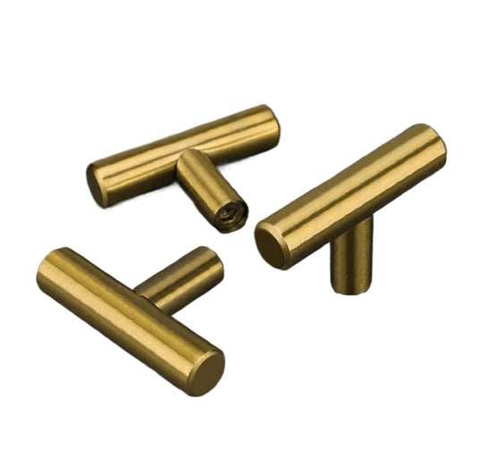 THREADSCART | Stainless Steel Golden T Handles (1 Pair) – Resin Tray Handles Small Size | Drawer Pulls for DIY Resin Art & Serving Tray