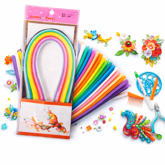 TREADSCART | Quilling Paper Strips 120pcs Multicolor 3mm/5mm DIY Paper Quilling Kit Craft Strips for Kids & Art Projects