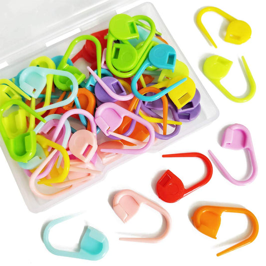 THREADSCART | Premium Quality Multi Color Locking Stitch Markers 60 PCS for Crochet & Knitting | Plastic Safety Pins | Knitting Tools Accessories for Yarn, DIY & Embroidery