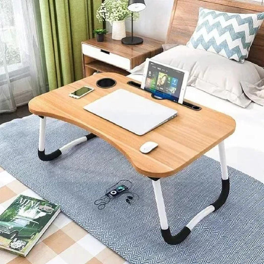 NEW Portable Laptop Bed Table, Adjustable Lap Desk, E Laptop stand, Notebook Stand Reading Holder, Notebook Table Dorm Desk, Bed tray table with Foldable Legs & Cup Slot,for Eating Breakfast,Reading,Watching Movie on Bed/Sofa