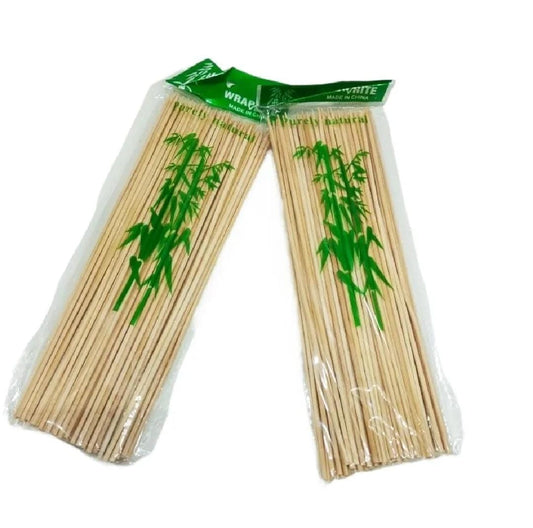 Pack of 1 Wooden BBQ Bamboo Skewer Sticks 8 Inch - 1 Packet 75 Pcs