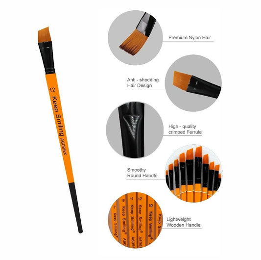 Keep_Smiling Paint Brushes, Brushes for Painting, Paint Brush Set, Acrylic Paint Brushes,  Chisel- Round, Suitable for Water Acrylic & Oil Color/Colours Paint Brush Set