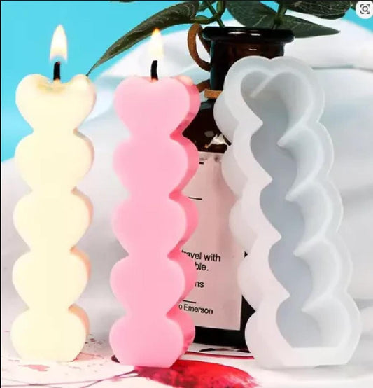 Heart Shape Candle Mold Silicone Molds Fondant 5 Steps Candle Soap Cake Baking Kitchen Accessories