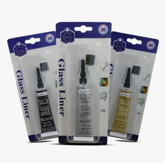 Openness - Glass Liner Painting Tubes - Gold, Silver, White And Black Color 21ml Each