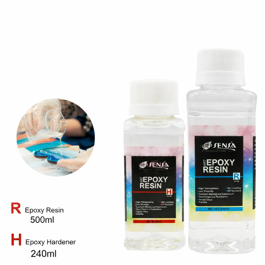 THREADSCART | Epoxy Resin Kit 500ml + 240ml Hardener Crystal Clear Art Resin for River Table, Jewelry, Wood Coating, DIY Craft, Gloss Finish Epoxy Resin Set