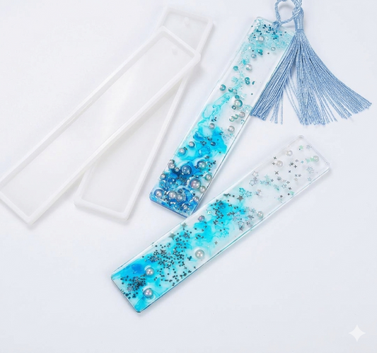 THREADSCART | DIY Bookmark Resin Mold Rectangle Silicone Epoxy Resin Mold | Silicone Bookmark Mold for Epoxy, UV Resin, DIY Craft Jewelry Making Tool