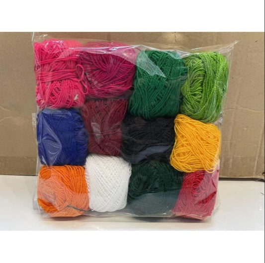 Al Saeed Wool Embroidery 2ply Woolen Yarn Thread Pack (12pcs)