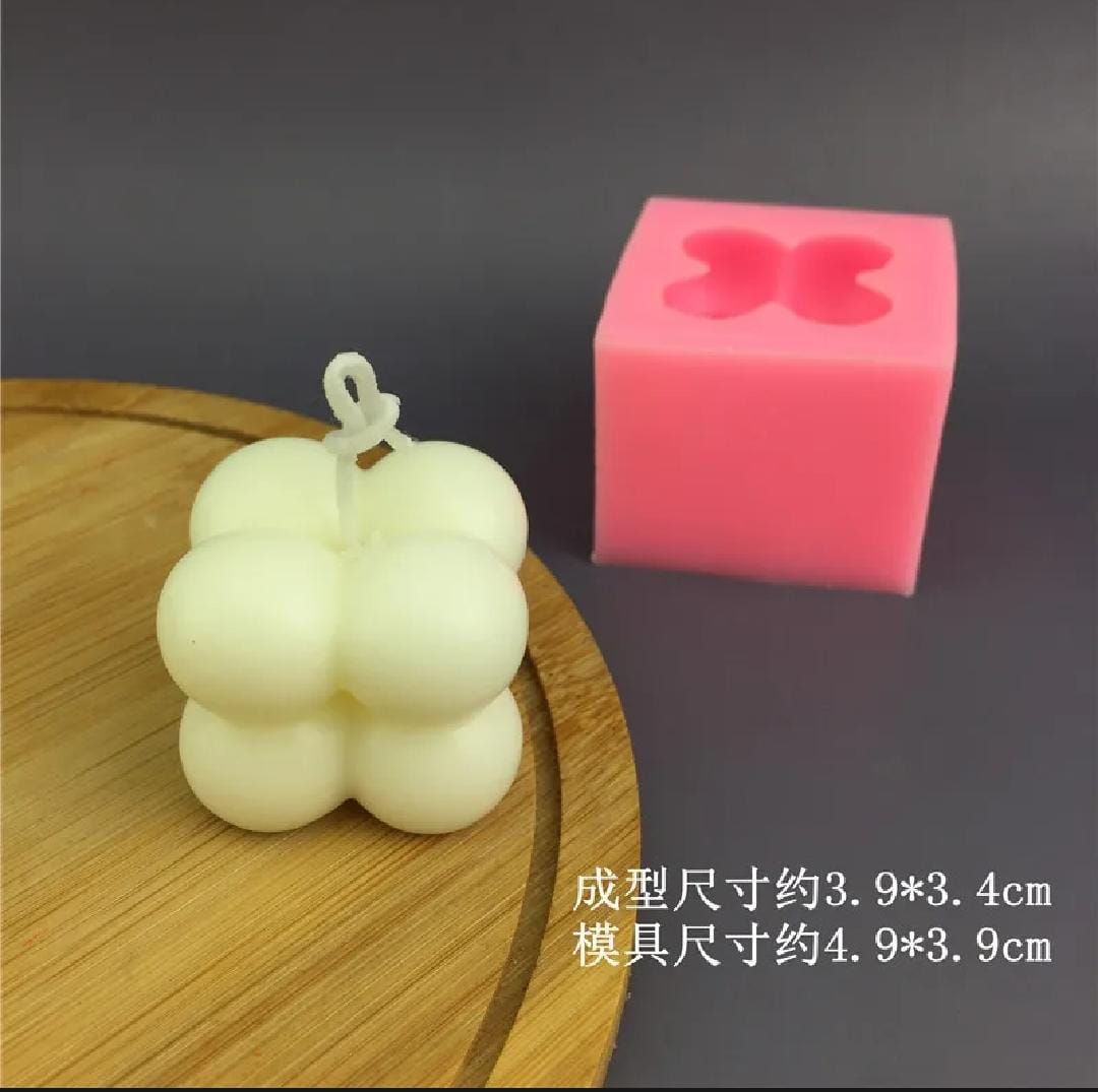 THREADSCART | Rubik Cube Silicone Mold 3D Bubble Cube Mold for Candle Chocolate Mousse Soap | DIY Silicone Mold for Candle Making Baking Dessert Resin Craft