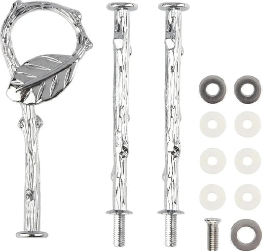 Metal Leaf Shape Cake Stand Holder Set (Gold/Silver) – 3 Tier Cake Stand Rod Set | DIY Dessert Stand Connector for Wedding & Party