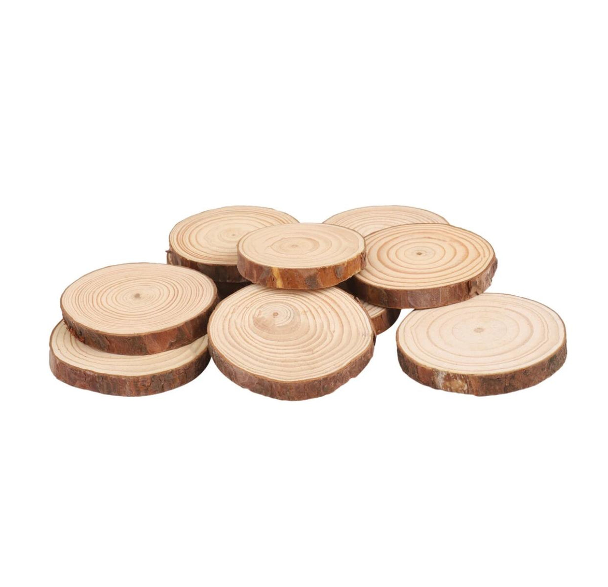 Wooden Slices Round Natural Wooden Log Slice Discs Logs For DIY Craft Wedding Decor ( 10 Inch )