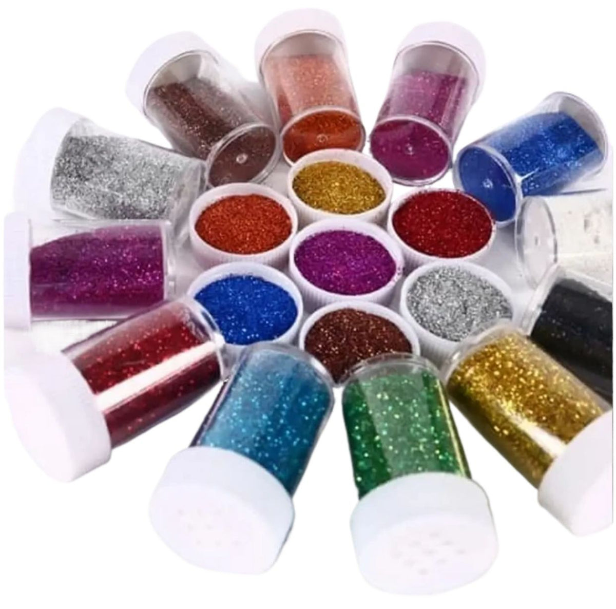 Pack of 12 Glitter Bottles for Art and Craft