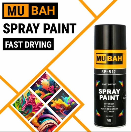 THREADSCART | High Quality Mubah spray paint best for metal fast drying perfect shine excellent result on wood furniture bike car and all items paint spray available in  silver white offwhite matt black chrome nikal golden.