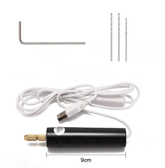 THREADSCART | Mini USB Electric Drill Machine for Resin Jewellery (9cm)