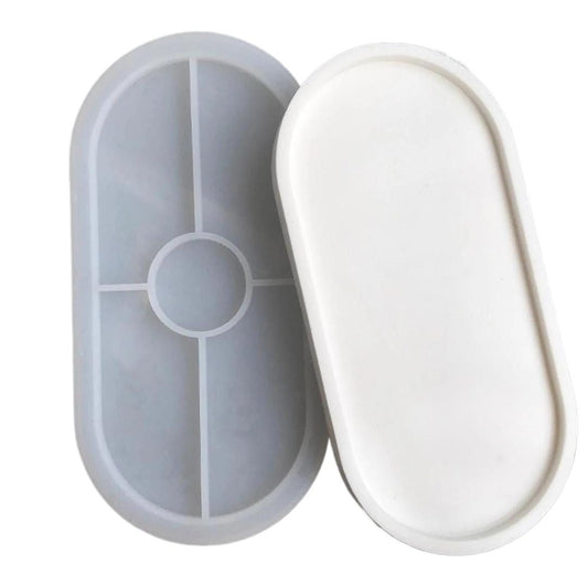 THREADSCART | 1 piece oval trinket tray mold |oval silicone coaster mold for epoxy resin and cement art |high quality silicone mold for resin art | DIY coaster ashtray mold