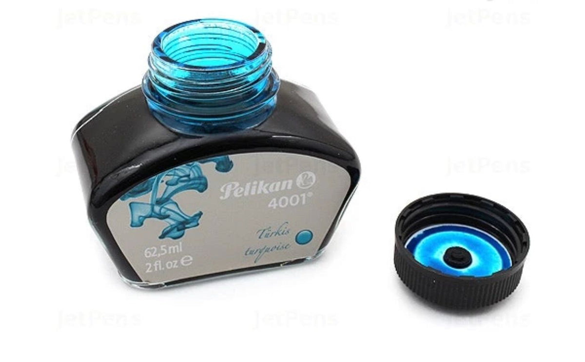 Pelikan 4001 Bottled Ink for Fountain Pens, Turquoise, 62.5ml, 1 Each (329201)