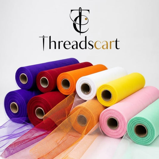 THREADSCART | Premium Net Roll Fabric for Gift Packing, Basket Decoration, Dress Designing & Birthday Decoration | DIY Craft Net Roll