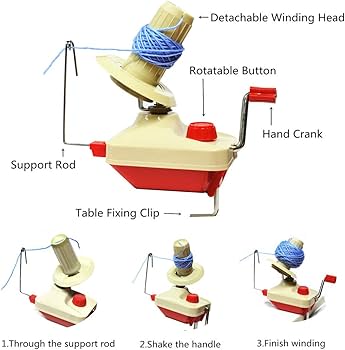 THREADSCART | Premium Qaulity Wool Yarn Ball Winder Machine | Lacha Hank Yarn Swift Winder for Knitting & Crochet | Hand Operated Yarn Roller | Tangle-Free Yarn Organizer Tool