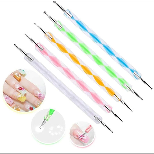 TREADSCART | 5Pcs Premium Quality Dotting Pen Tool Set for Nail Art & Crafts – Double Sided Nail Dotting Tools for Resin Art, Mandala Painting & DIY Design