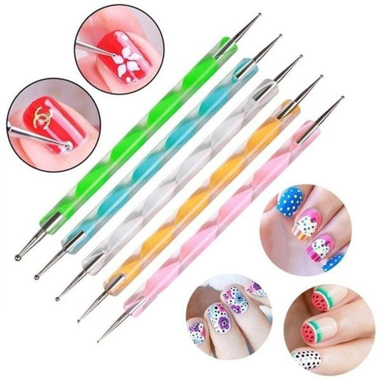 TREADSCART | 5Pcs Premium Quality Dotting Pen Tool Set for Nail Art & Crafts – Double Sided Nail Dotting Tools for Resin Art, Mandala Painting & DIY Design