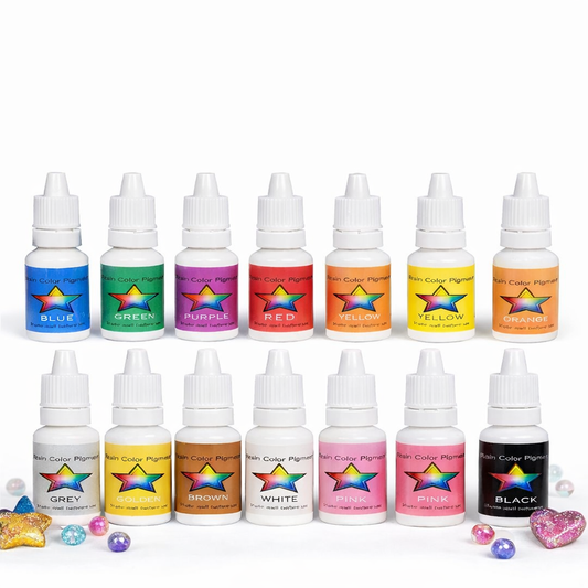 THREADSCART | Epoxy Resin Color Pigments Set – 12 Colors Liquid Dye for Resin Art, Jewelry Making, Craft & DIY Projects – Highly Concentrated Resin Pigment Kit (10ml Each)
