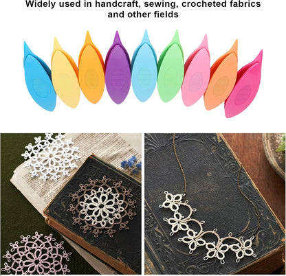 THREADSCART | Premium Tatting Shuttle Tool for Hand Lace Making | DIY Lace Shuttle for Flower Making | Plastic Shuttle for Crochet, Thread Work & Craft Sewing Accessories